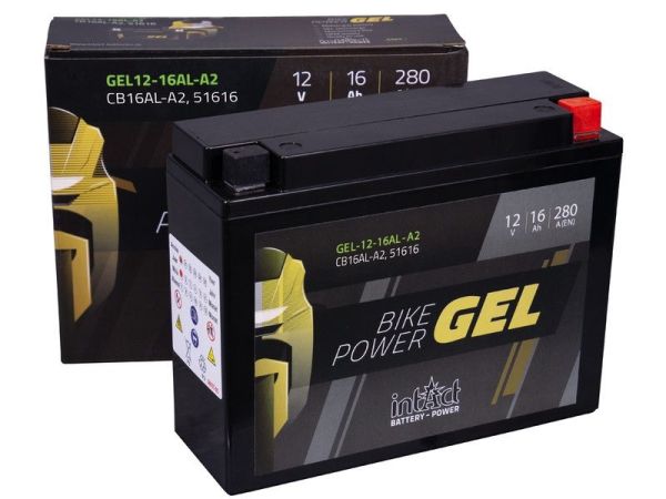 Intact GEL12-16AL-A2 GEL-Motorradbatterie ersetzt 51616, CB16AL-A2, YB16AL-A2