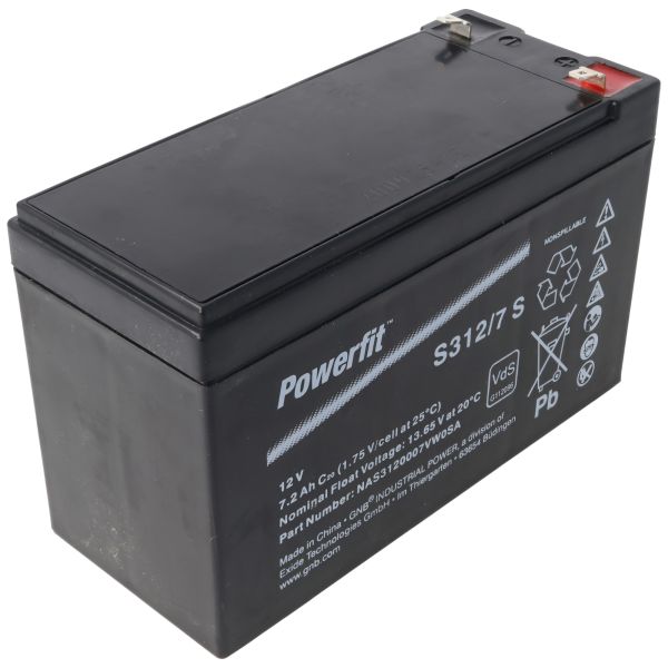 Exide Powerfit S312/7 S Blei-Akku 12V 7.2Ah, Faston 4.8mm, VdS