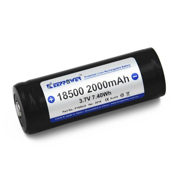 Keeppower 18500 3.7V 2300mAh Li-Ionen Akku mit PCB