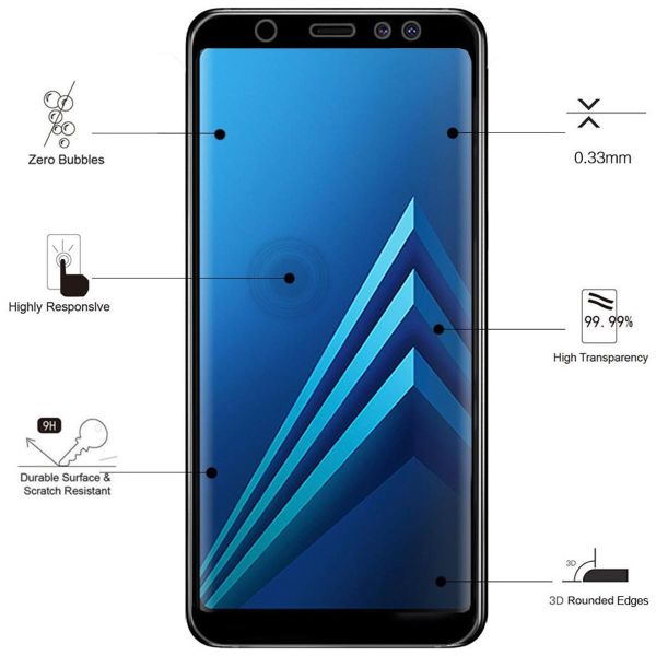 EIGER SAMSUNG GALAXY A6+ (2018) DISPLAY-GLAS 3D-GLASGEHÄUSE-FREUNDLICH KLAR