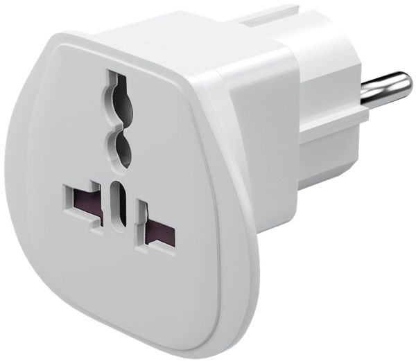 Übergangsstecker Europa (Schuko) auf Steckdose Schweiz, Weiss