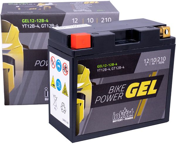 Intact GEL12-12B-4 GEL-Motorradbatterie ersetzt 0092M60190, 00972512P1 12V 10Ah