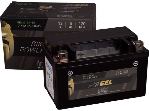 Intact GEL12-7A-BS GEL-Motorradbatterie ersetzt M6007, 009725060F 12V 6Ah