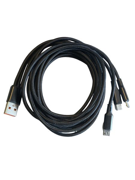 3in1 USB Splitterkabel, 3 x Micro USB, schwarz