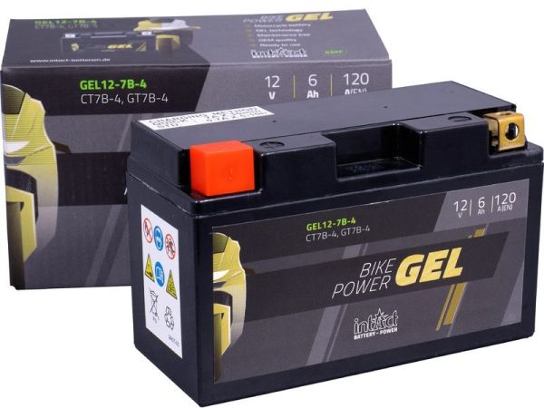 Intact GEL12-7B-4 GEL-Motorradbatterie ersetzt GT7B-4, M6008, YT7B-4 12V 6Ah