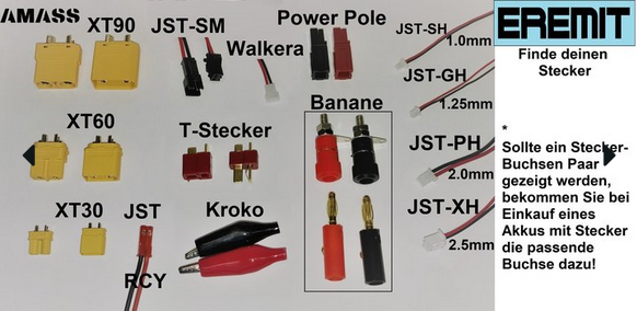 Akku 502030, 052030 3.7V 250mAh Li-Polymer JST-RCY (rot) Stecker
