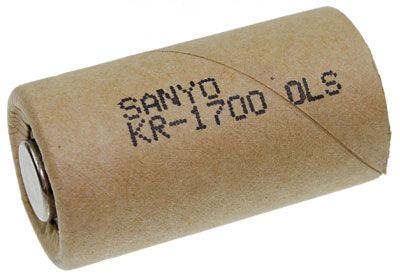 Sanyo KR-1700SCV Pappmantel, Sub-C 1.2V 1700mAh Ni-CD