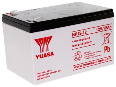 Yuasa NP12-12, 12V 12Ah Blei-Akku, Faston 6,3mm