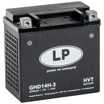 LP GHD14H-3 GEL Motorradbatterie ersetzt HVT-03, 65958-04, GHD14HL-BS 12V 14Ah