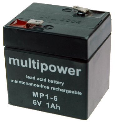 Multipower MP1-6 Bleiakku, 6V 1Ah Faston 4.8mm