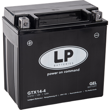 LP GTX14-4 GEL-Motorradbatterie CTX14-BS, GEL12-14-BS, 512014010 12V 12Ah