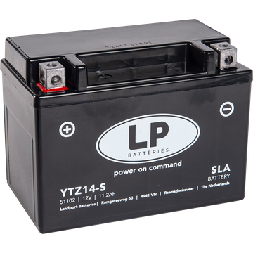 LP YTZ14-S SLA Motorradbatterie ersetzt YTZS-4, YTZ14S-BS, YTZ14B-4 12V 11.2Ah