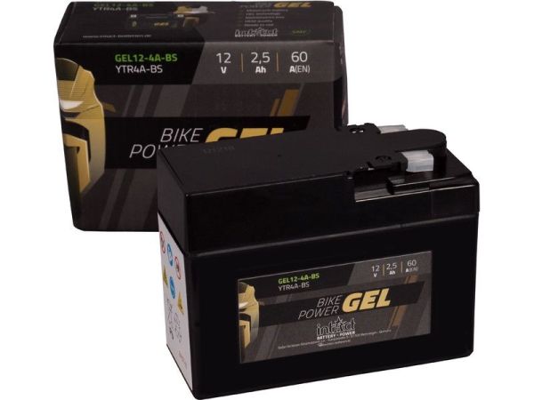 Intact GEL12-4A-BS GEL-Motorradbatterie ersetzt 12-4A-BS, YKR4A-BS 12V 2.5Ah
