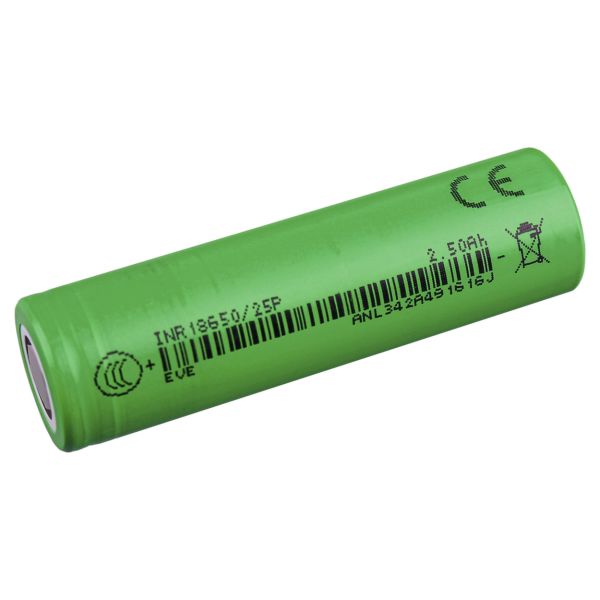 EVE INR18650/25P, 18650, 3.7V 2500mAh (Flat Top) Akku ungeschützt