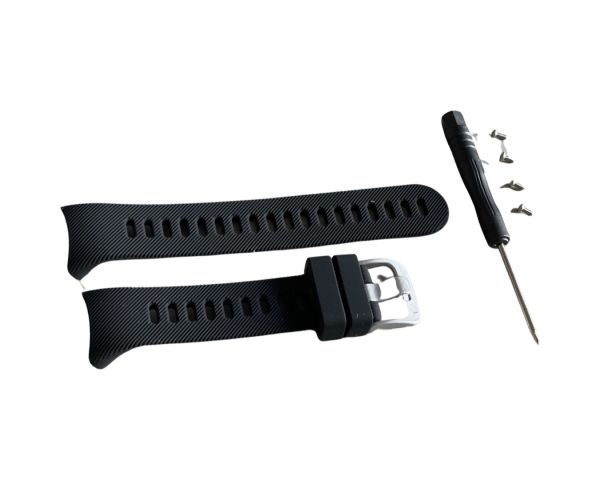 Silikon-Armband für Garmin Forerunner 45S schwarz 18mm breit
