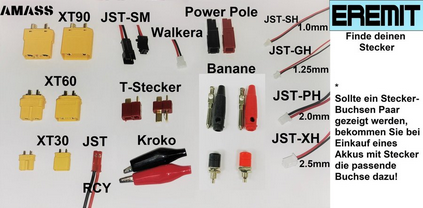 Akku 902030, 092030 3.7V 500mAh Li-Polymer Power Pole Stecker