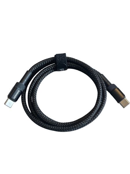 USB-C auf USB-C Schnellladekabel 100cm, schwarz Nylon