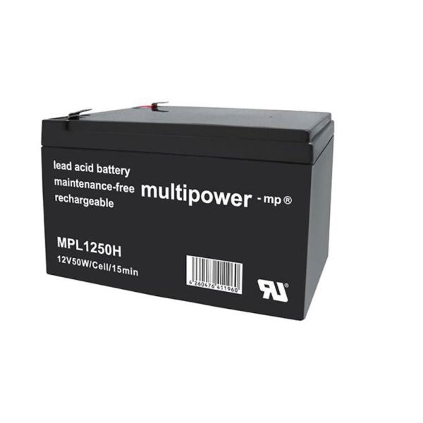 Multipower MPL1250H 12V 14Ah Bleiakku, Hochstrom Longlife, Faston 6.3mm