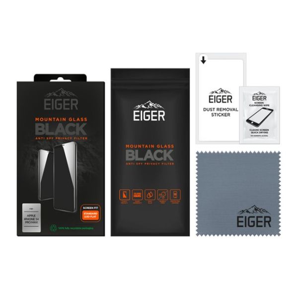 EIGER APPLE IPHONE 14 PRO MAX DISPLAY-GLAS 2.5D EIGER MOUNTAIN GLASS BLACK