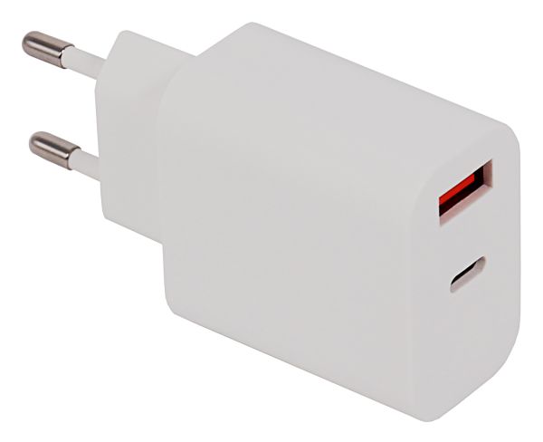 Netzteil 18W PD QC3.0 1x USB-C 1x USB-A 5V 3A für Apple, Samsung