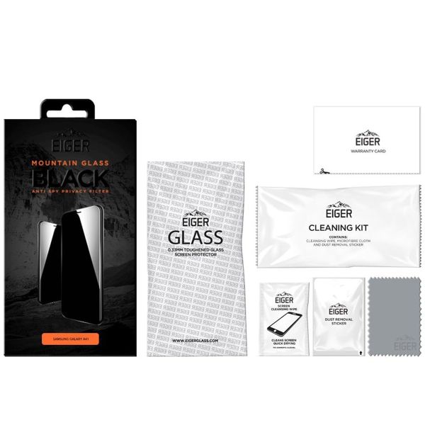 EIGER SAMSUNG GALAXY A41 DISPLAY-GLAS PRIVACY 2.5D EIGER MOUNTAIN GLASS SCHWARZ