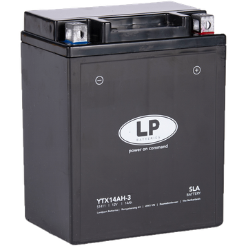 LP YTX14AH-3 SLA Motorradbatterie 51411, 12N14-3A, CB14L-A2, YB14L-B2 12V 14Ah