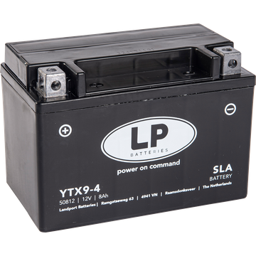 LP LTX9-4 SLA Motorradbatterie SLA12-9-BS, GEL12-9-BS, 50812, CTX9-BS 12V 8Ah