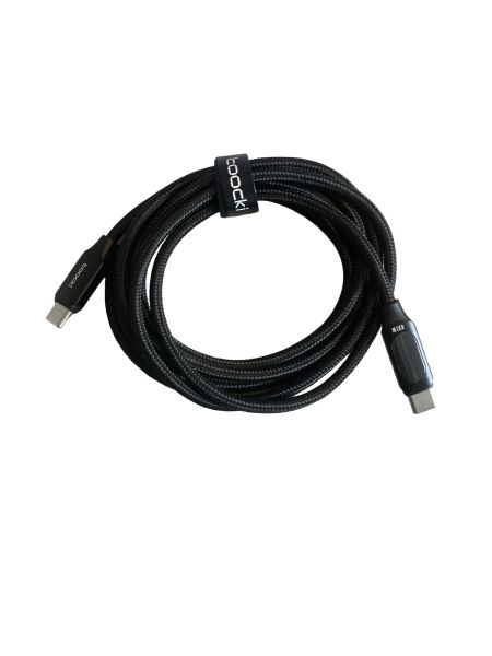USB-C auf USB-C Schnellladekabel 200cm, schwarz geflochten ( 100W )