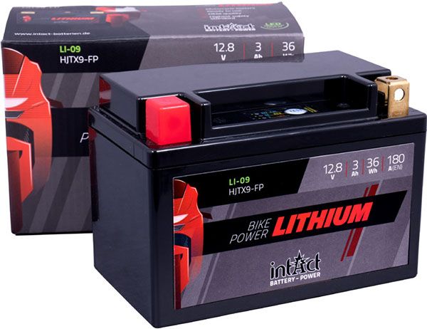 Intact LI-09 Lithium Motorrad Batterie HJTX9-FP, YTX9-BS, 50812