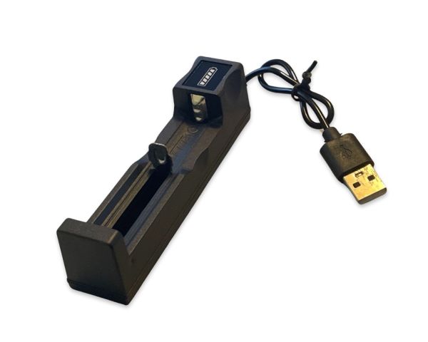 USB Akkuladegerät für Li-Ion-Akkus der Modelle 10440, 14500, 14650, 16340, 18650
