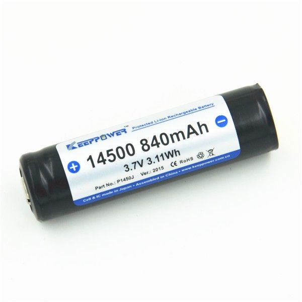 Keeppower 14500 3.7V 800mAh Li-Ion Akku PCB geschützt