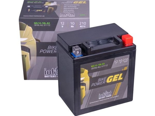 Intact GEL12-10L-A2 GEL-Motorradbatterie 12V 11.5Ah ersetzt 12N11-3A-1, CB10L-A2