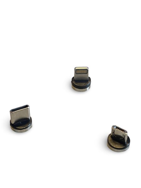 3in1 Schnellladekabel mit magnetischem Aufsatz für Iphone, USB-C u. USB-Micro, 2m