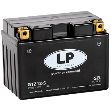 LP GTZ12-S GEL-Motorradbatterie ersetzt 50901, GEL12-12Z-S, GTZ12-S 12V 11Ah