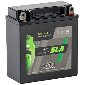 Intact SLA12-5L-B Motorradbatterie 12V 5Ah ersetzt CB5L-B, YB5L-B, DIN 50512