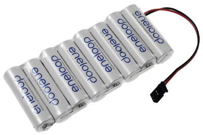 Panasonic Eneloop 8er Reihen Akku, 9,6V 2Ah F1x8 Futaba-Servo