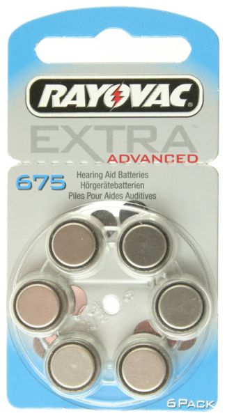 Rayovac Extra Advanced Air Typ 675 Hörgerätebatterien ersetzt PR44, HA675