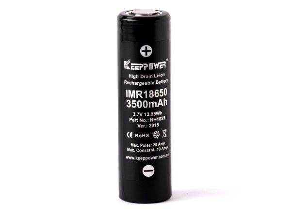 Keeppower IMR18650 3500mAh (NCR18650GA) Flat Top, ungeschützt