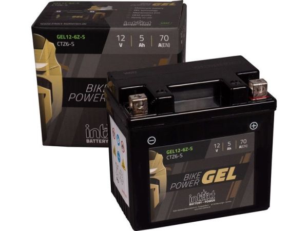 Intact GEL12-6ZS GEL-Motorradbatterie ersetzt YTZ6-S, YTZ6S-4, YTZ6S-BS 12V 5Ah