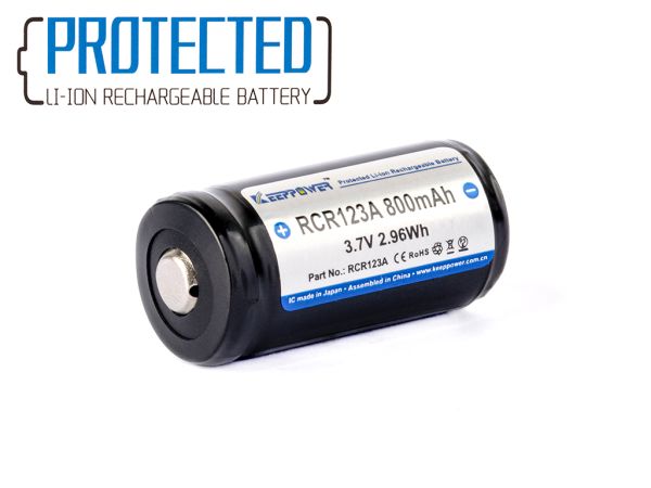 Keeppower 16340 (RCR123A) Li-Ion 3.7V 800mAh PCB
