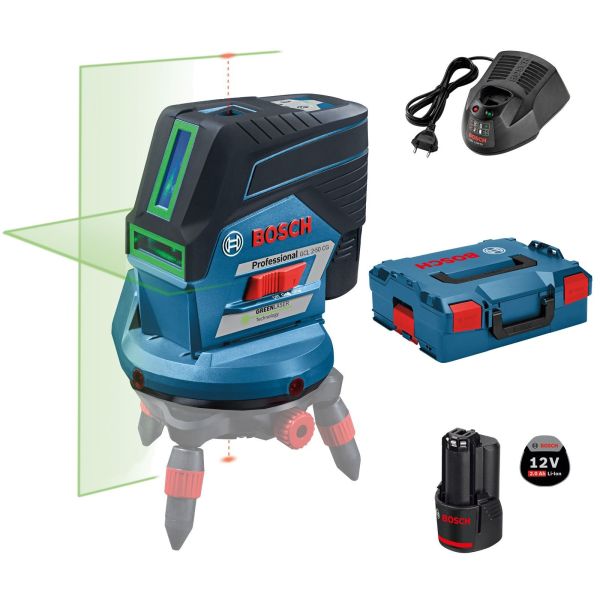 Bosch Kombilaser GCL 2-50 CG 1x 2,0 Ah Li Ion Akku + Zubehör-Set