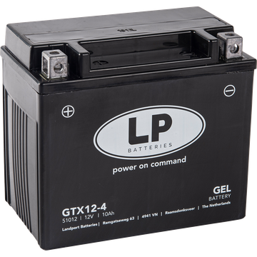 LP GTX12-4 GEL-Motorradbatterie ersetzt GTX12-BS, YTX12-BS, YTX-12-4, M6014