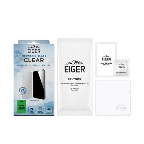 iPhone 15/15 Pro Eiger Mountain Glass Clear 2.5D-Displayschutzglas