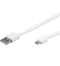 Micro USB Kabel wie AC-6, PCBU10, Flach Weiss