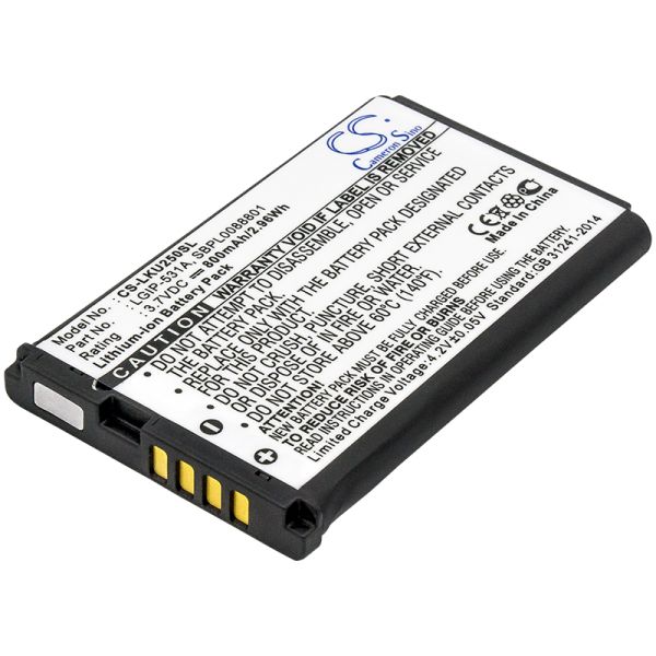 Akku ersetzt LG LGIP-531A, LGIP531A, SBPL0088801 800mAh