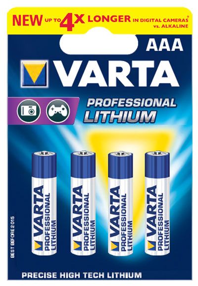 Varta 6103 Professional Lithium AAA, LR03, 4er Pack