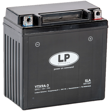 LP YTX9A-3 SLA Motorradbatterie DIN 50915, CB9L-B 12V 9Ah