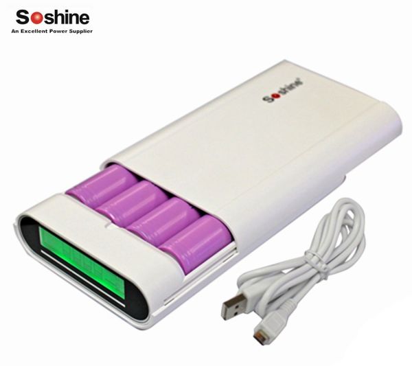 Soshine E3S LCD Ladegerät + PowerBank mit 1,0A/2,1A USB Ausgang