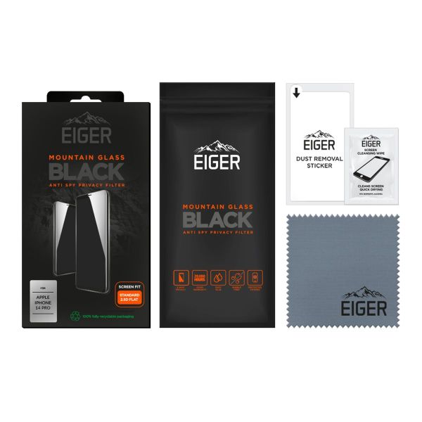 EIGER APPLE IPHONE 14 PRO DISPLAY-GLAS PRIVACY 2.5D EIGER MOUNTAIN GLASS BLACK