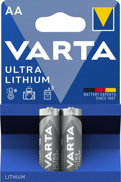Varta 6106 Ultra Lithium, AA, LR6, Mignon Batterien 2er Pack